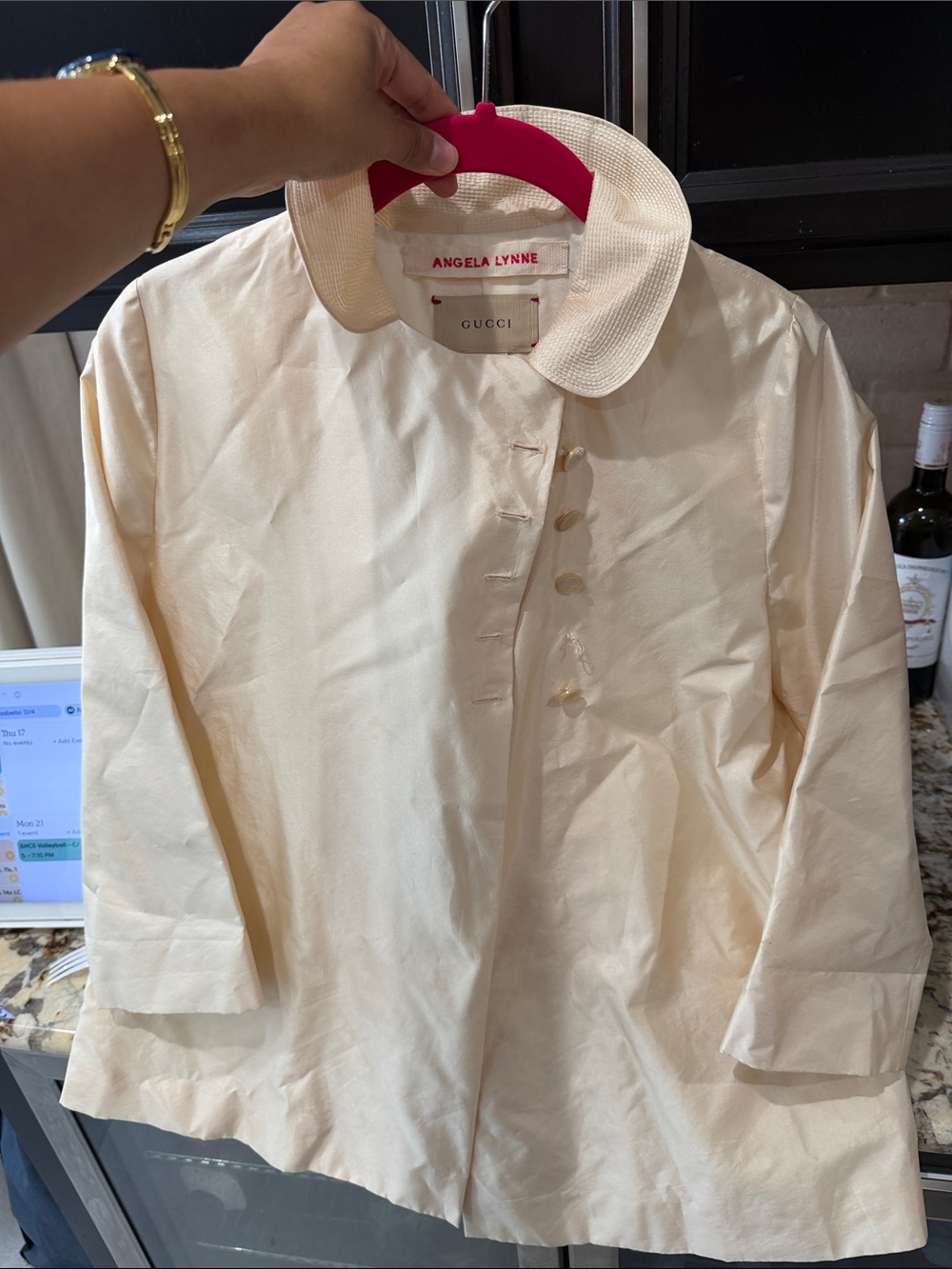 Gucci Kids Cream Button-Up Peter Pan Collar Top authentic never worn